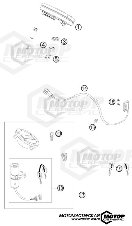 KTM Naked 990 Super Duke Olive 2010 INSTRUMENTS / LOCK SYSTEM