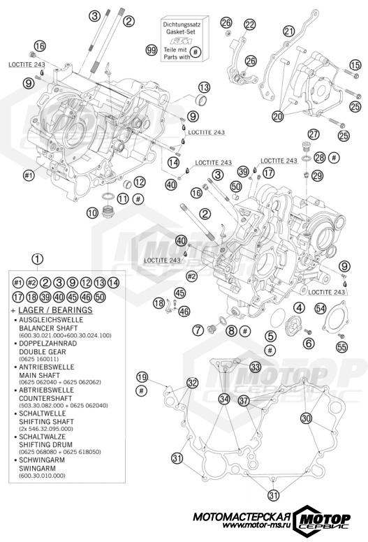 KTM Supermoto 990 Supermoto T Silver 2010 ENGINE CASE