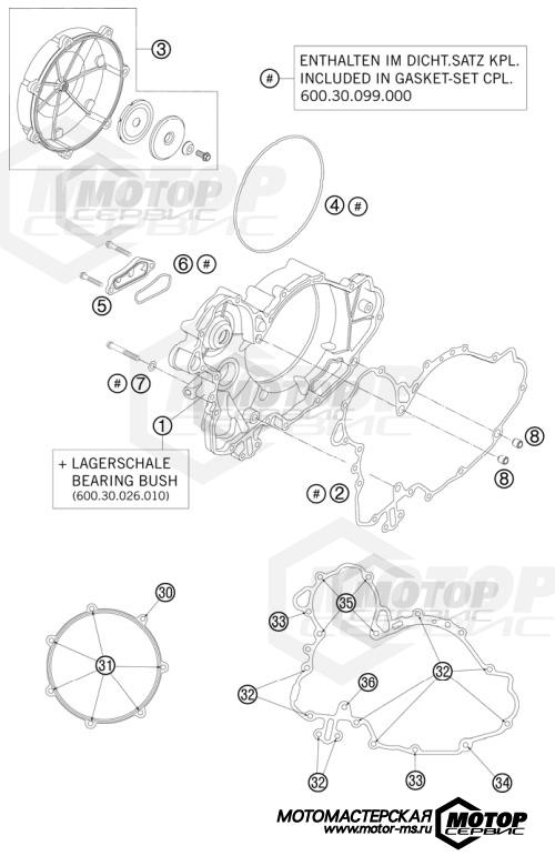 KTM Supermoto 990 Supermoto T Silver 2010 CLUTCH COVER