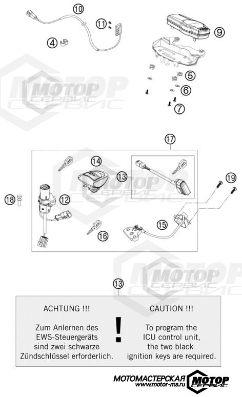 KTM Supermoto 990 Supermoto R 2010 INSTRUMENTS / LOCK SYSTEM