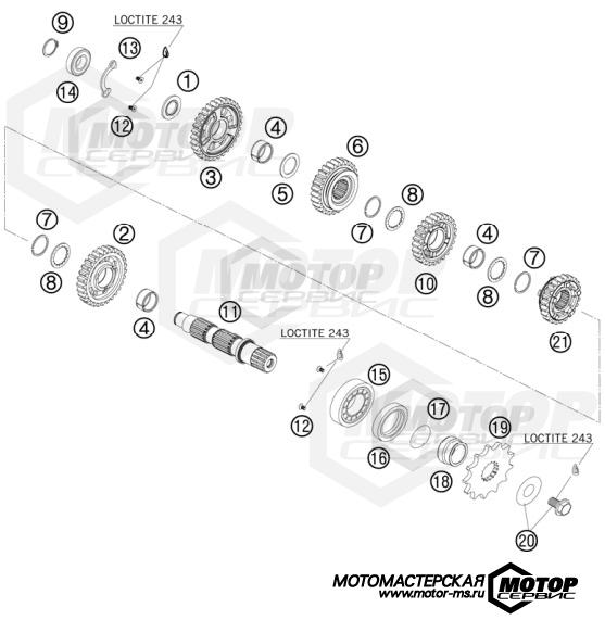 KTM Supermoto 450 SMR 2010 TRANSMISSION II - COUNTERSHAFT