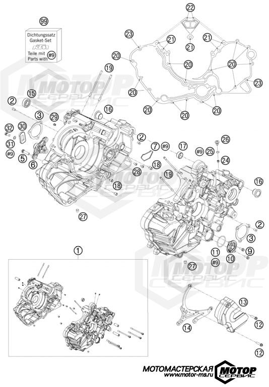 KTM Supersport 1190 RC8 White 2010 ENGINE CASE