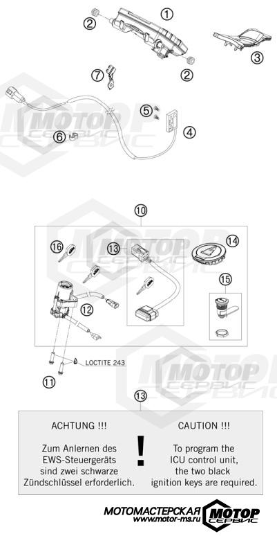 KTM Supersport 1190 RC8 Orange 2010 INSTRUMENTS / LOCK SYSTEM