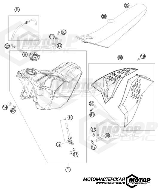 KTM Enduro 250 EXC-F Six Days 2010 TANK, SEAT, COVER