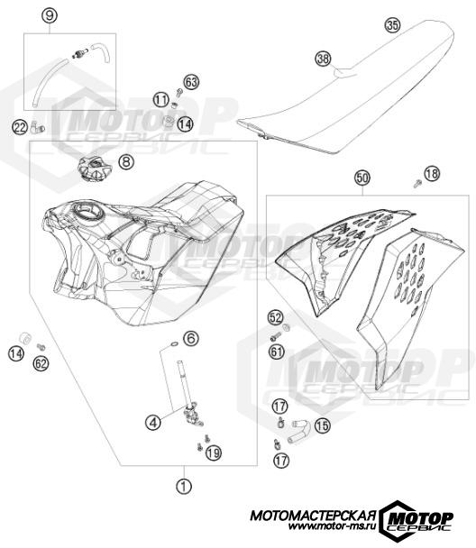 KTM Enduro 250 EXC-F 2010 TANK, SEAT, COVER