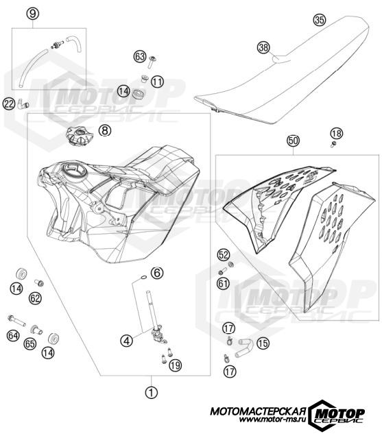 KTM Enduro 530 EXC 2010 TANK, SEAT, COVER