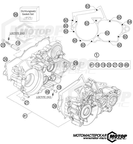 KTM Enduro 300 EXC-E Six Days 2010 ENGINE CASE