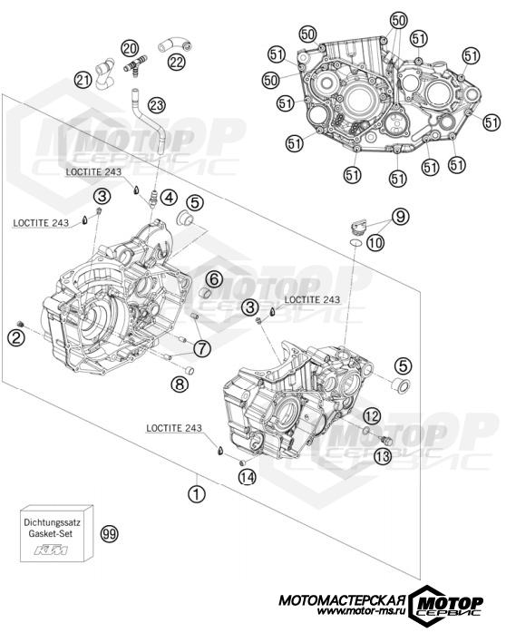 KTM Enduro 450 EXC Six Days 2010 ENGINE CASE