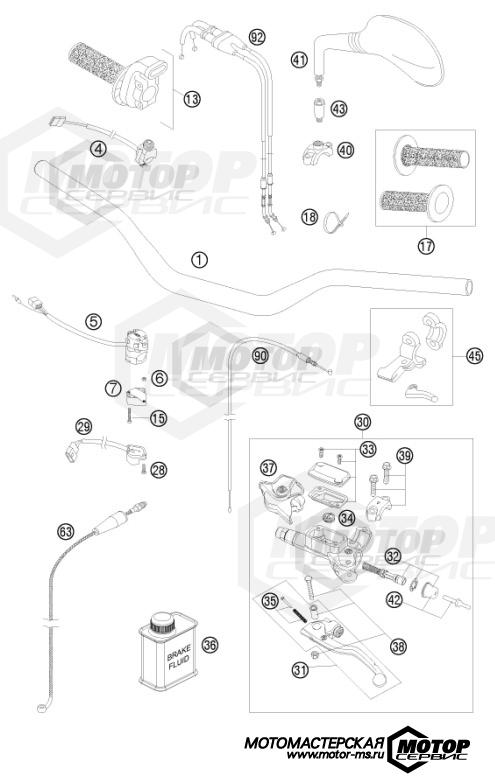 KTM Enduro 400 EXC 2010 HANDLEBAR, CONTROLS