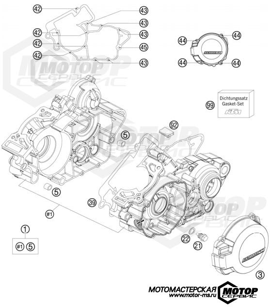 KTM Enduro 125 EXC Six Days 2010 ENGINE CASE