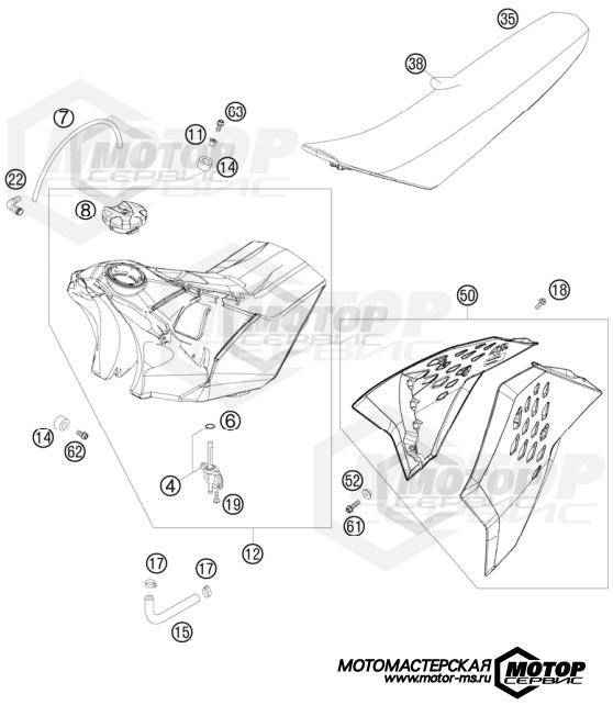 KTM MX 450 SX-F Factory Replica Nagl 2010 TANK, SEAT, COVER