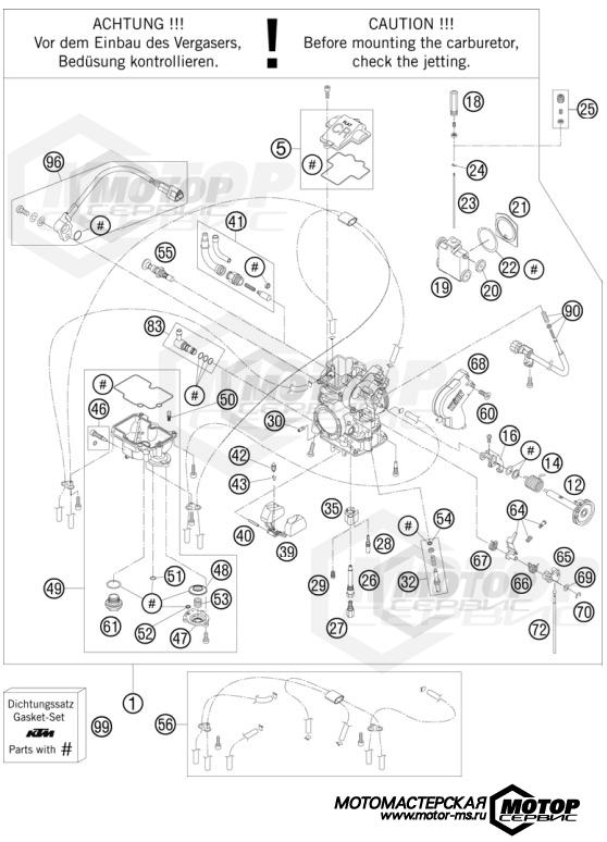KTM MX 250 SX-F Factory Replica Musquin 2010 CARBURETOR