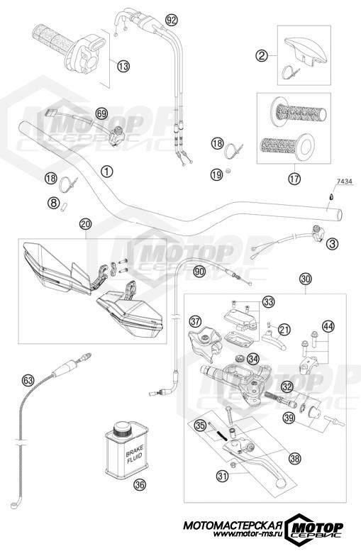 KTM MX 250 SX-F Factory Replica Musquin 2010 HANDLEBAR, CONTROLS