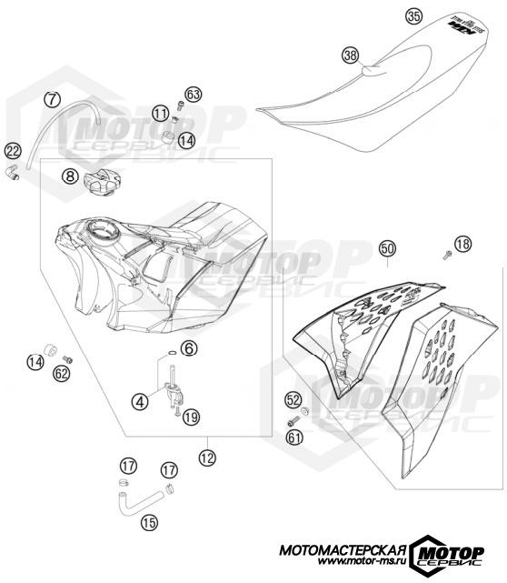 KTM MX 250 SX-F Factory Replica Musquin 2010 TANK, SEAT, COVER