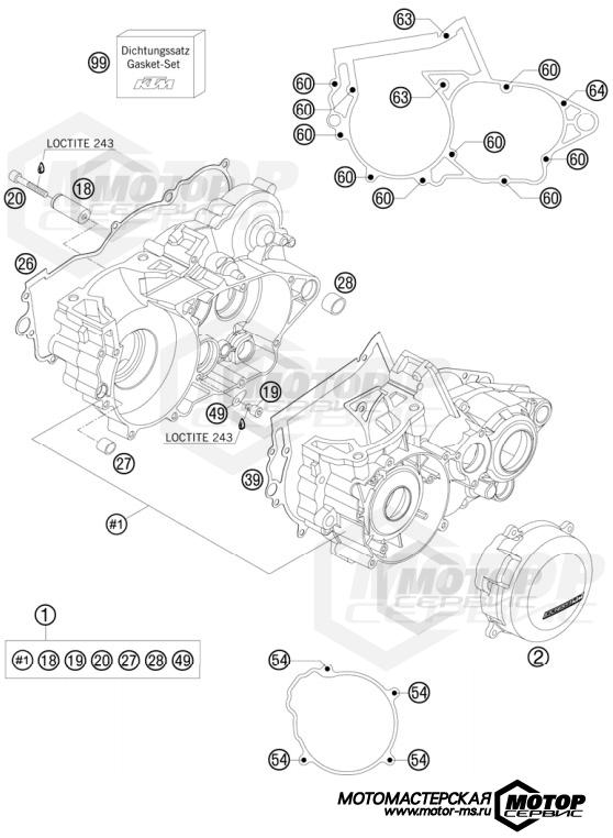 KTM MX 250 SX 2010 ENGINE CASE