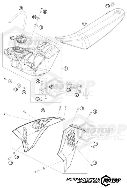 KTM MX 65 SX 2010 TANK, SEAT, COVER