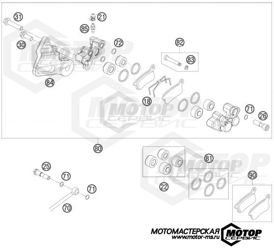 KTM MX 65 SX 2010 BRAKE CALIPER REAR