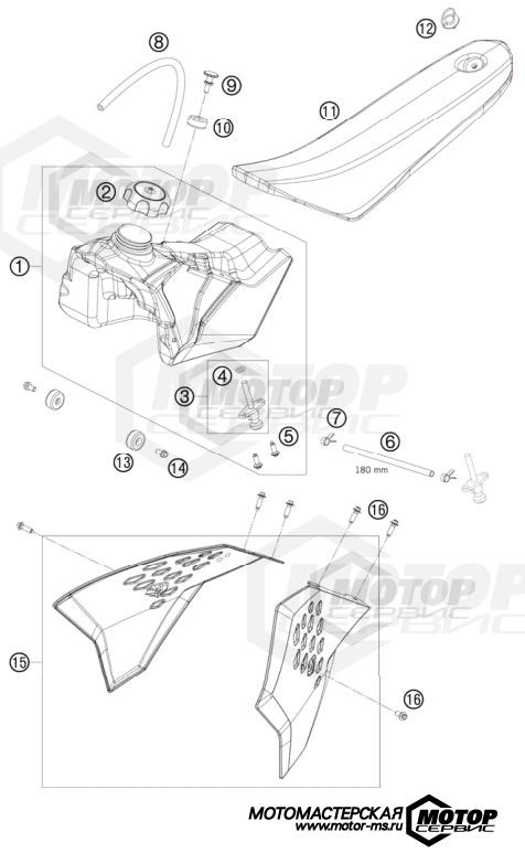 KTM MX 50 SX 2010 TANK, SEAT, COVER