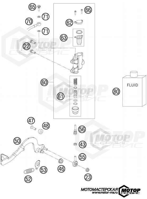 KTM MX 50 SX 2010 REAR BRAKE CONTROL