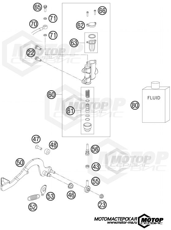 KTM MX 50 SX Mini 2010 REAR BRAKE CONTROL