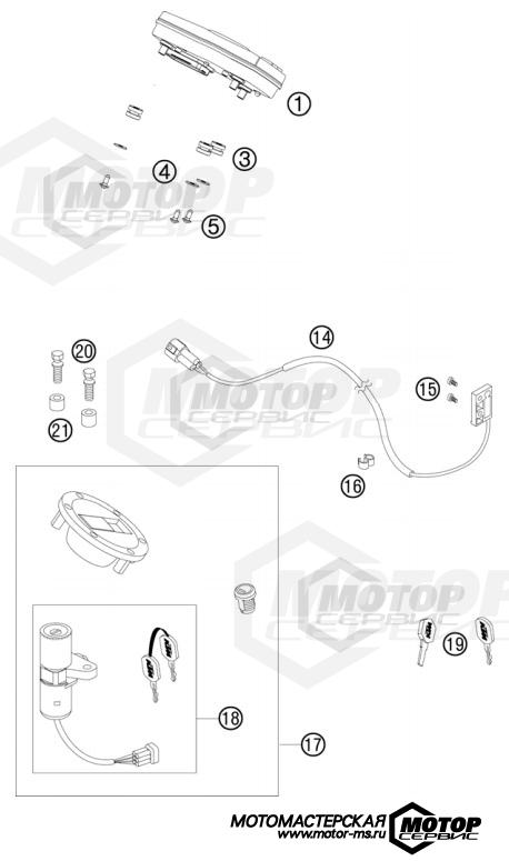 KTM Naked 990 Super Duke R 2009 INSTRUMENTS / LOCK SYSTEM
