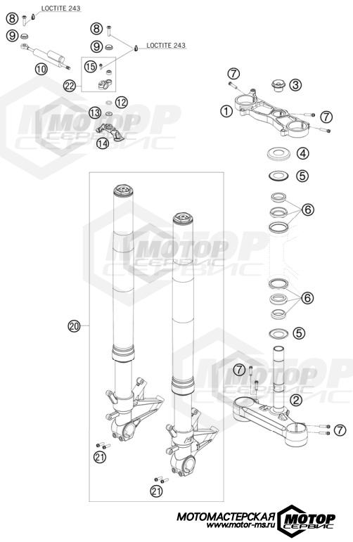KTM Supersport 1190 RC8 R 2009 FRONT FORK, TRIPLE CLAMP