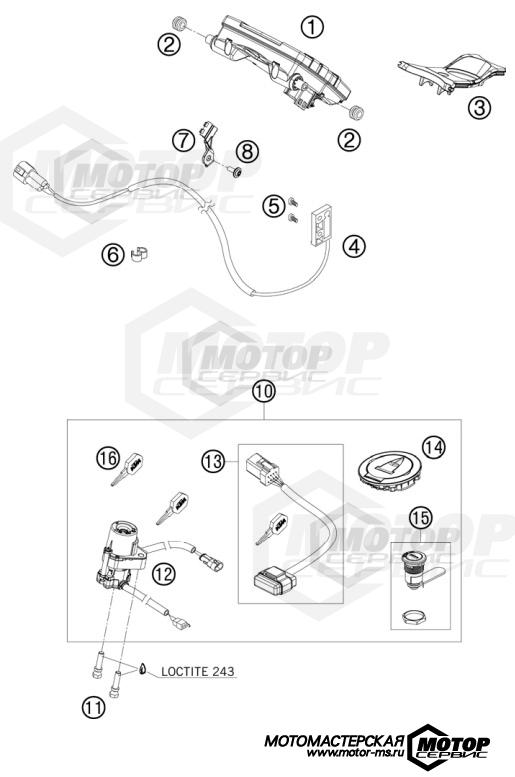 KTM Supersport 1190 RC8 R 2009 INSTRUMENTS / LOCK SYSTEM