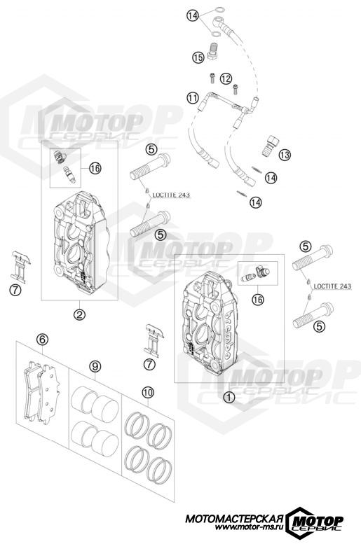 KTM Supersport 1190 RC8 R Limited Edition Acropovic 2009 BRAKE CALIPER FRONT