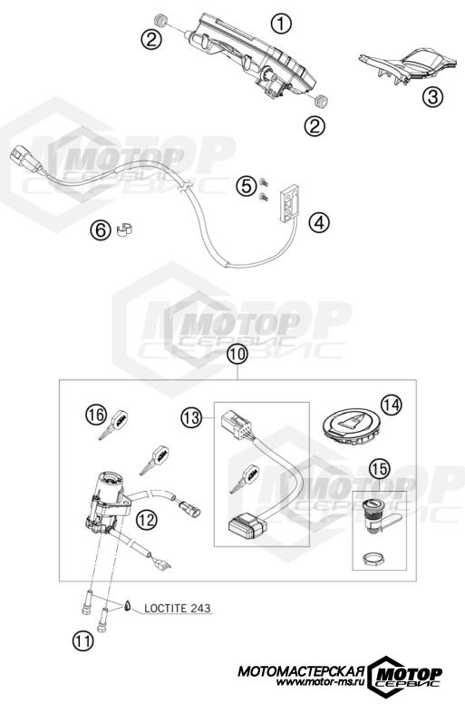KTM Supersport 1190 RC8 Black 2009 INSTRUMENTS / LOCK SYSTEM