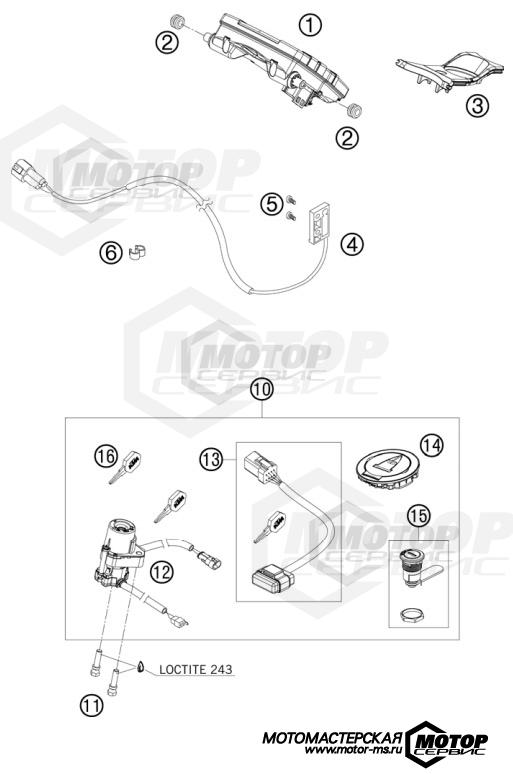 KTM Supersport 1190 RC8 White 2009 INSTRUMENTS / LOCK SYSTEM