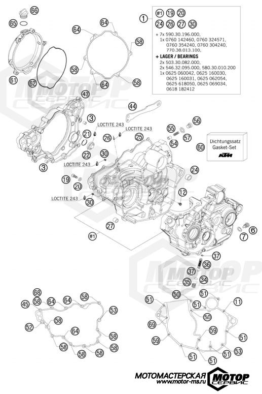 KTM Enduro 250 EXC-F Six Days 2009 ENGINE CASE