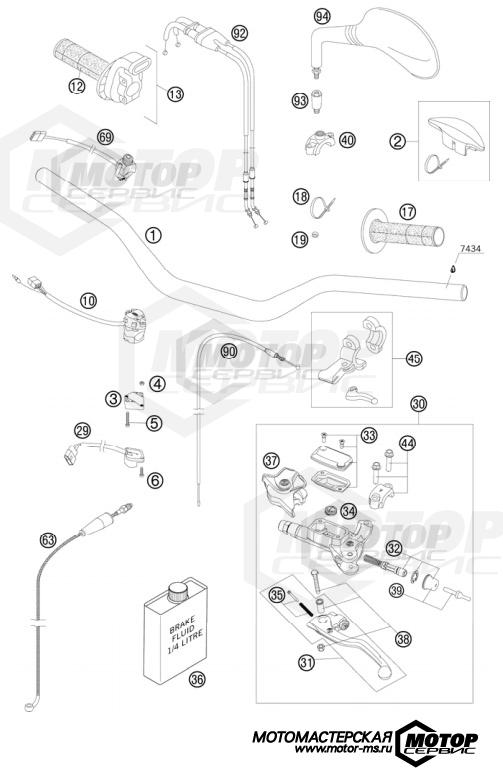 KTM Enduro 250 EXC-F 2009 HANDLEBAR, CONTROLS