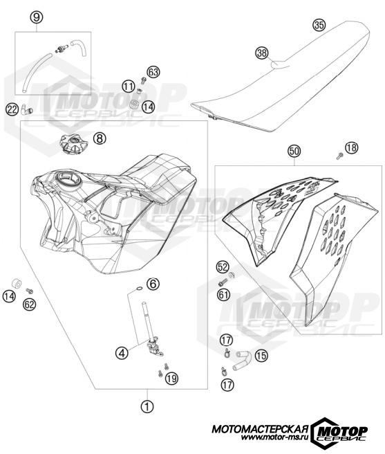 KTM Enduro 250 EXC-F 2009 TANK, SEAT, COVER