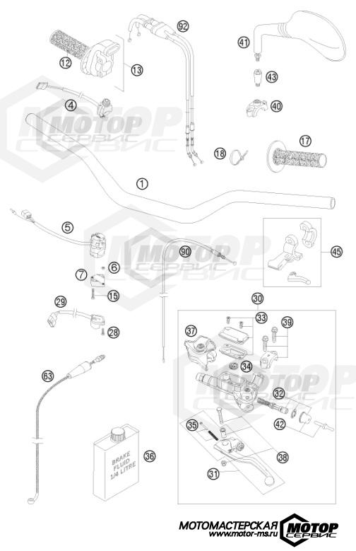 KTM Enduro 450 EXC 2009 HANDLEBAR, CONTROLS