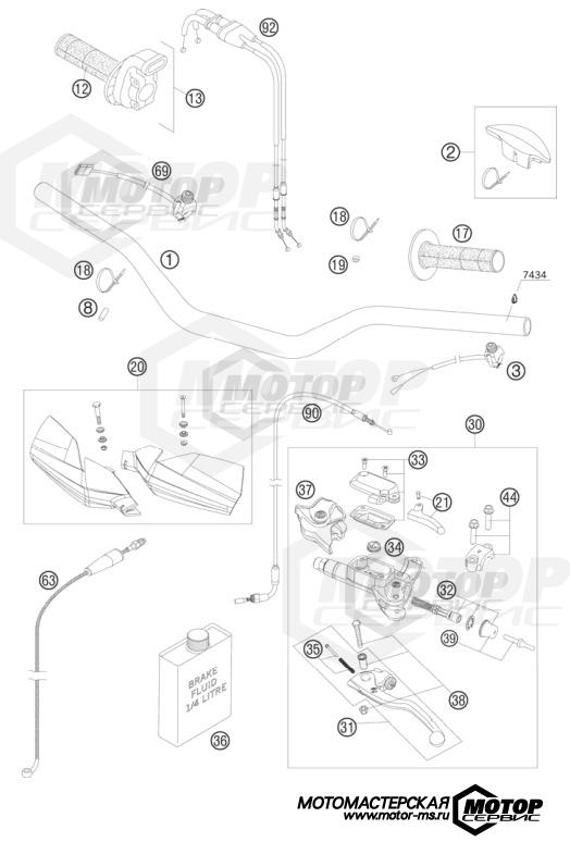 KTM MX 250 SX-F 2009 HANDLEBAR, CONTROLS