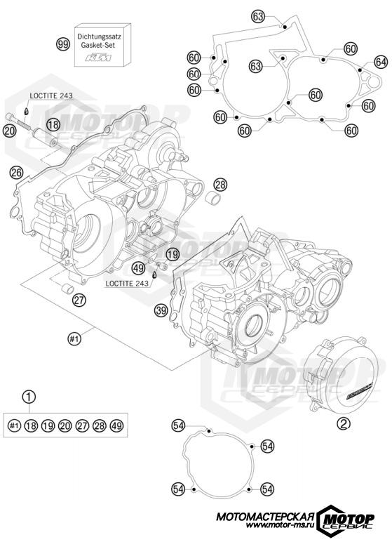 KTM MX 250 SX 2009 ENGINE CASE