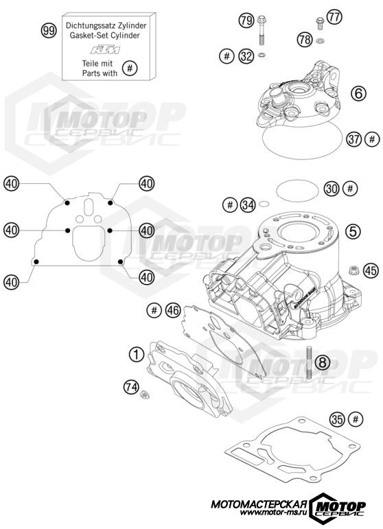KTM MX 125 SX 2009 CYLINDER, CYLINDER HEAD