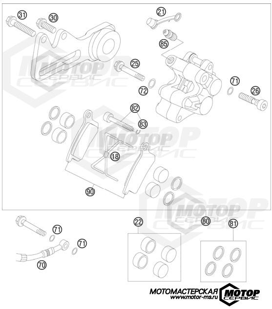 KTM MX 85 SX 19/16 2009 BRAKE CALIPER REAR