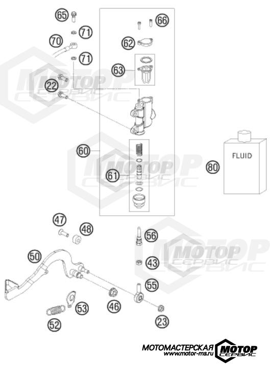 KTM MX 50 SX 2009 REAR BRAKE CONTROL
