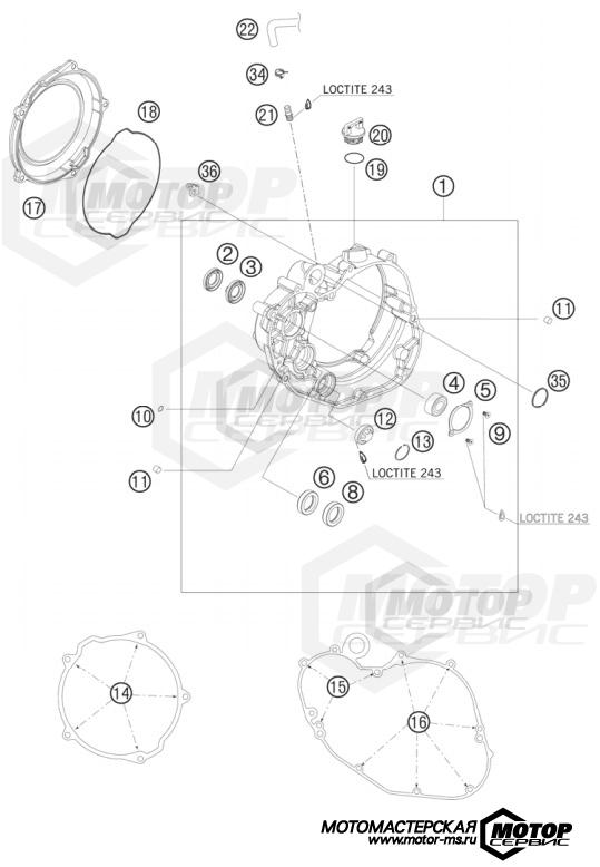KTM Enduro 505 XC-F 2009 CLUTCH COVER