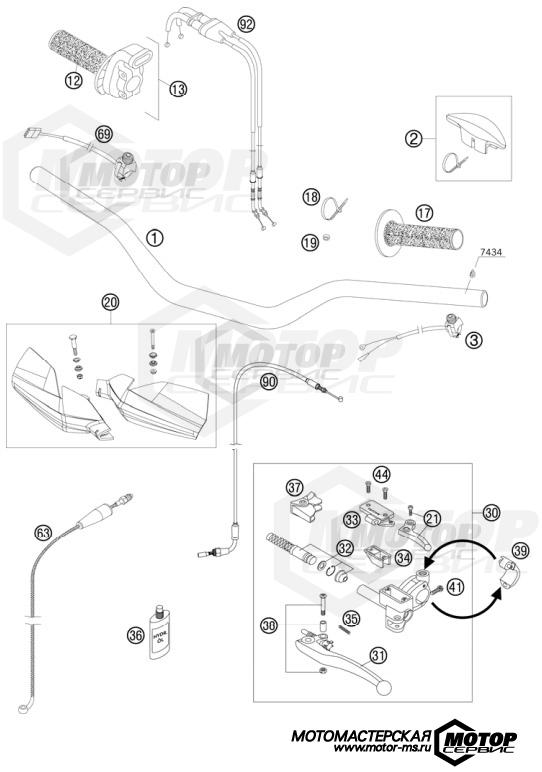 KTM Enduro 505 XC-F 2009 HANDLEBAR, CONTROLS