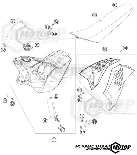KTM Enduro 505 XC-F 2009 TANK, SEAT, COVER