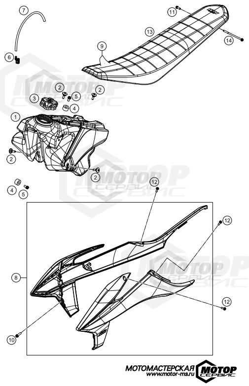 KTM MX 250 SX-F 2021 TANK, SEAT