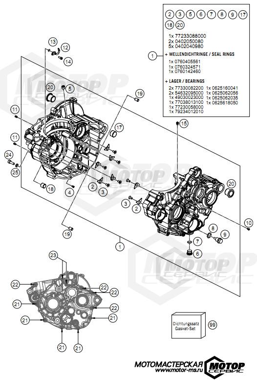 KTM MX 250 SX-F Troy Lee Design 2021 ENGINE CASE