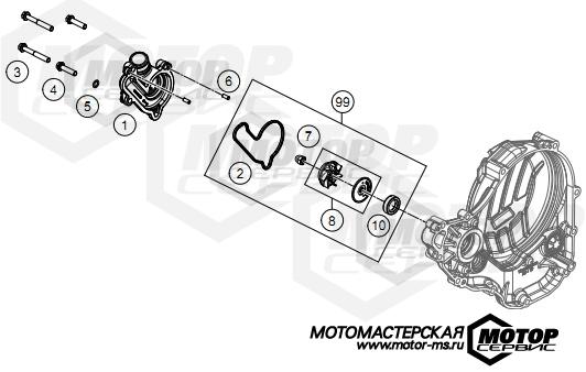 KTM MX 250 SX-F Troy Lee Design 2021 WATER PUMP