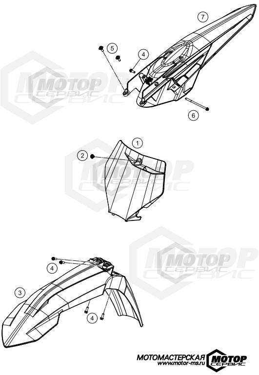 KTM MX 250 SX 2021 MASK, FENDERS