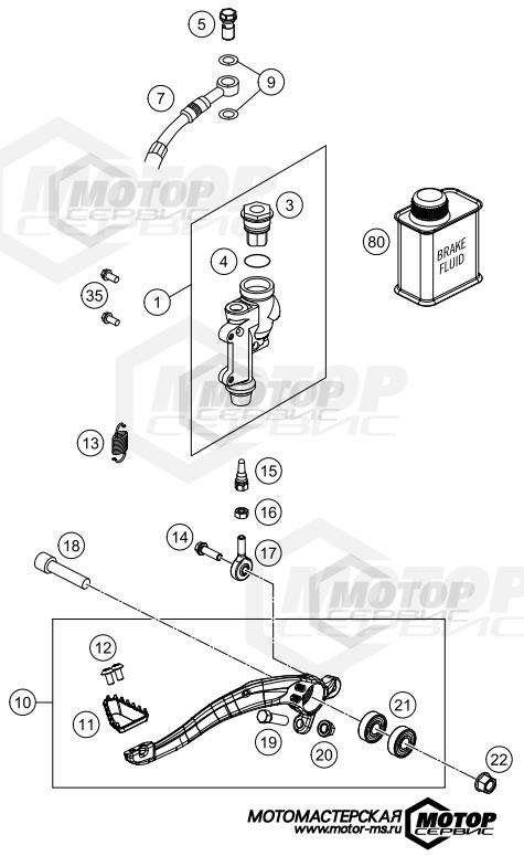 KTM MX 250 SX 2021 REAR BRAKE CONTROL