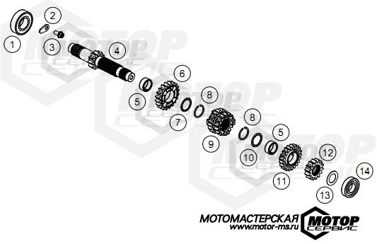 KTM MX 85 SX 19/16 2021 TRANSMISSION I - MAIN SHAFT