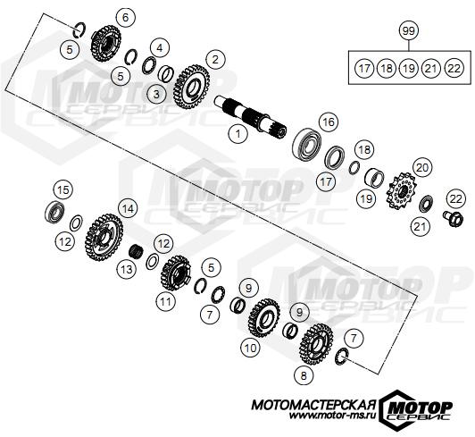 KTM MX 85 SX 19/16 2021 TRANSMISSION II - COUNTERSHAFT