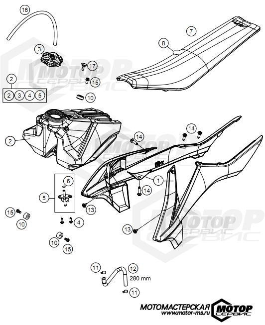 KTM MX 85 SX 19/16 2021 TANK, SEAT